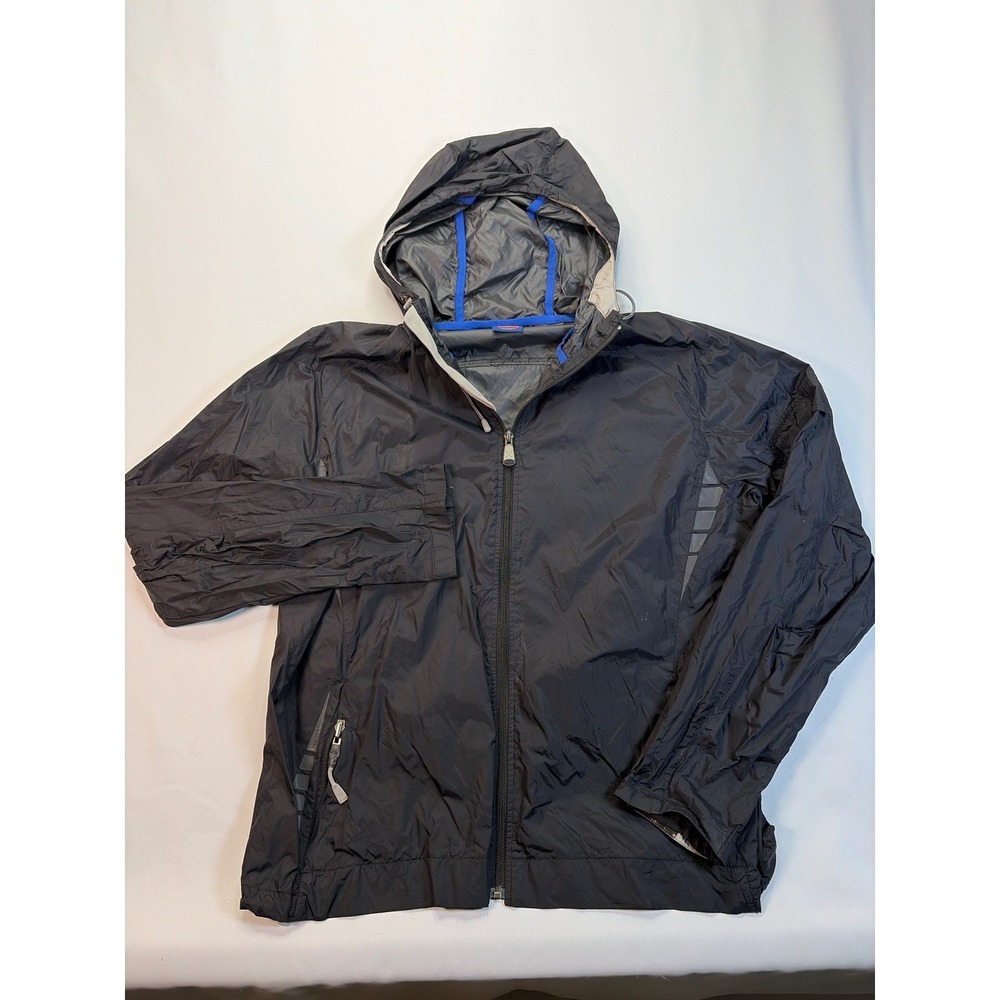 Gap Mens Black Lightweight Hooded Windbreaker Jacket Reflective Size M 245365